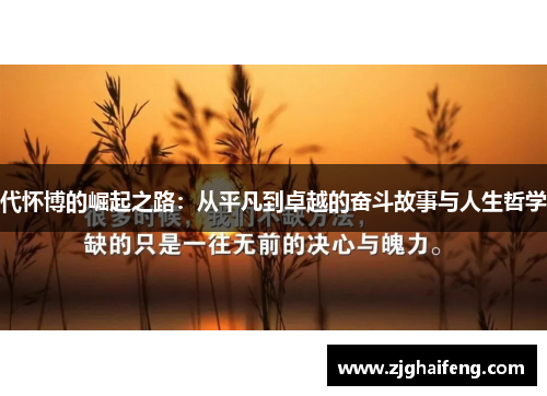 代怀博的崛起之路：从平凡到卓越的奋斗故事与人生哲学
